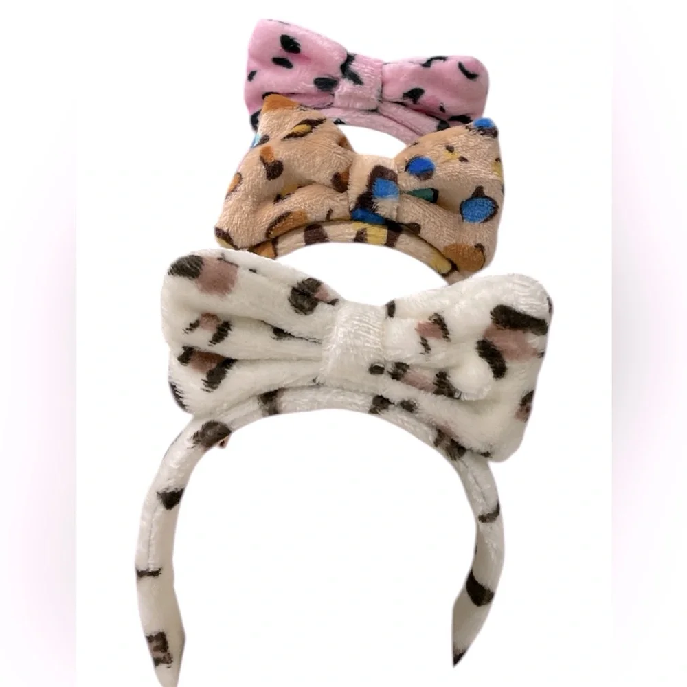 ANIMAL PRINT TAN SPA BOW HEADBAND